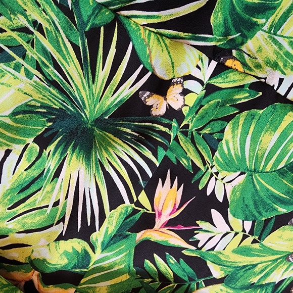 WHBM Jungle Leopard Green Tropical Sleeveless Maxi Dress Size 16 - Picture 9 of 16